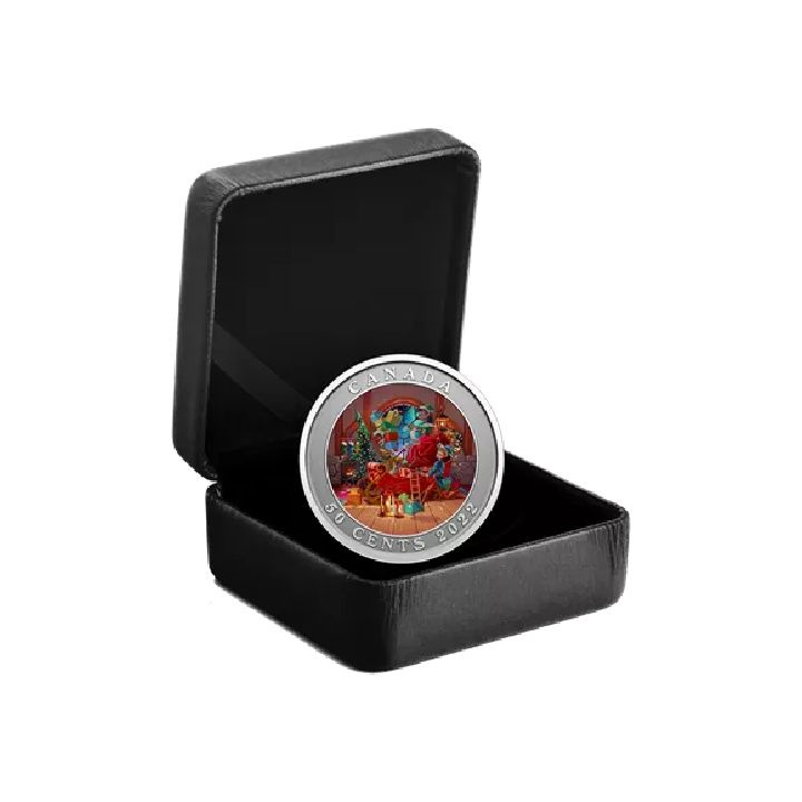 Canada: Santa’s Sleigh kolorowany 50 cents 2022 Modified Specimen Lenticular Coin