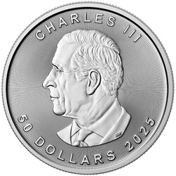 Feuille d'érable canadienne 1 once de platine 2025