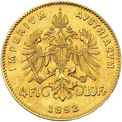 Ausztria: 4 florin / 10 frank arany különböző évek