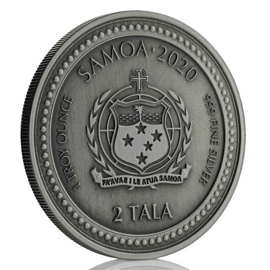 Samoa: Konik Morski 1 uncja Srebra 2020 Antique Finish