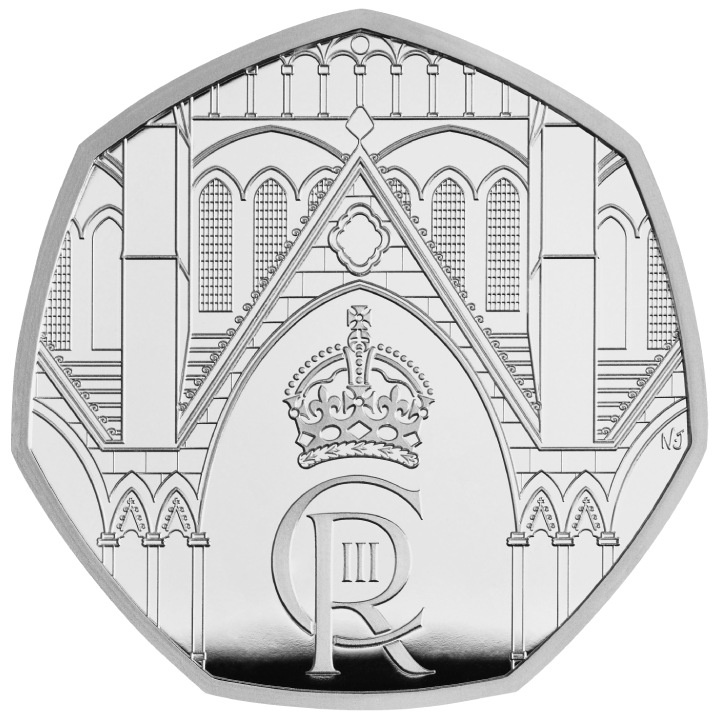 The Coronation of His Majesty King Charles III 50p Silver 2023 Proof Piedfort