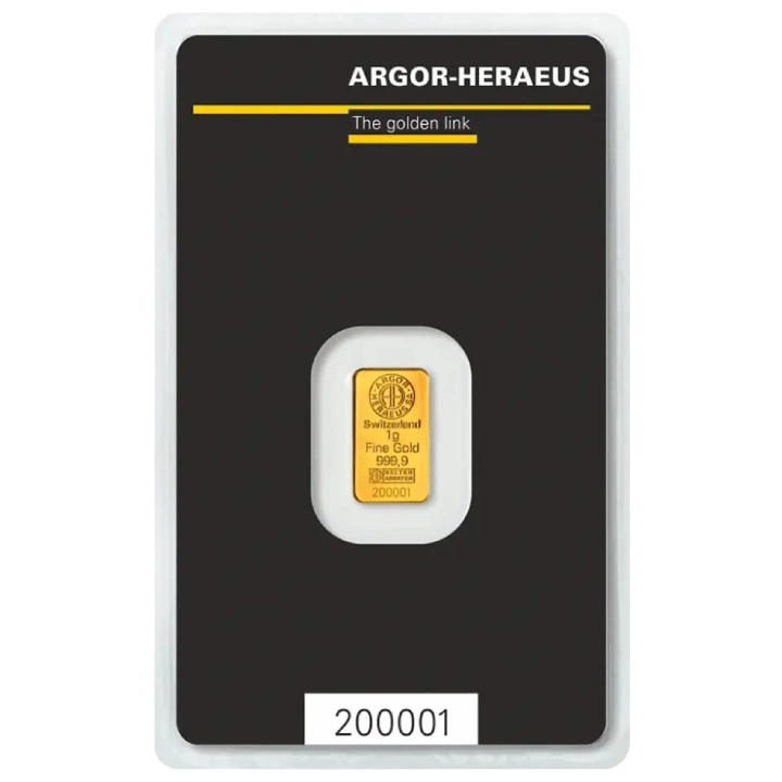 Zlatý slitok Argor Heraeus 1 g