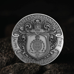 Niue : Visionaries in History – Napoleon Bonaparte dorée 2 onces d’Argent 2025 Antiqued Coin