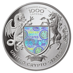 Silbermedaille Liberty of Ukraine, 1 Unze Silber, 2024, Polierte Platte, mit Hologramm