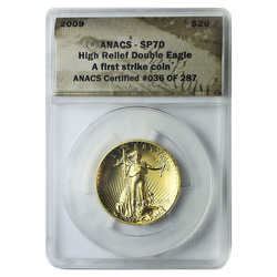 Double Eagle 20 dollars d'or 2009 Haut relief - ANACS SP70 First Strike