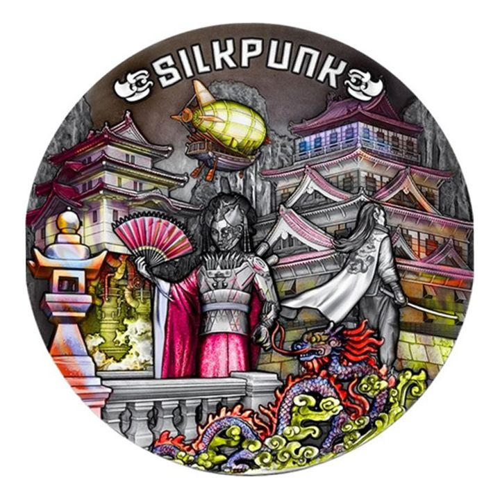 Niue: The Punk Universe - Silkpunk coloured 2 oz Silber 2022 Antiqued Coin