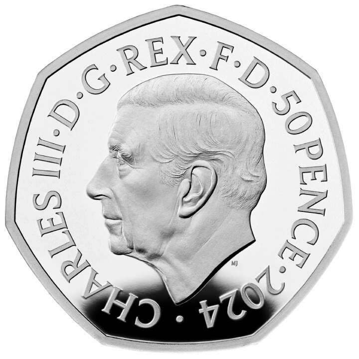 Ice Age Giants -  Giant Deer coloured 50p Silver 2024 Proof 