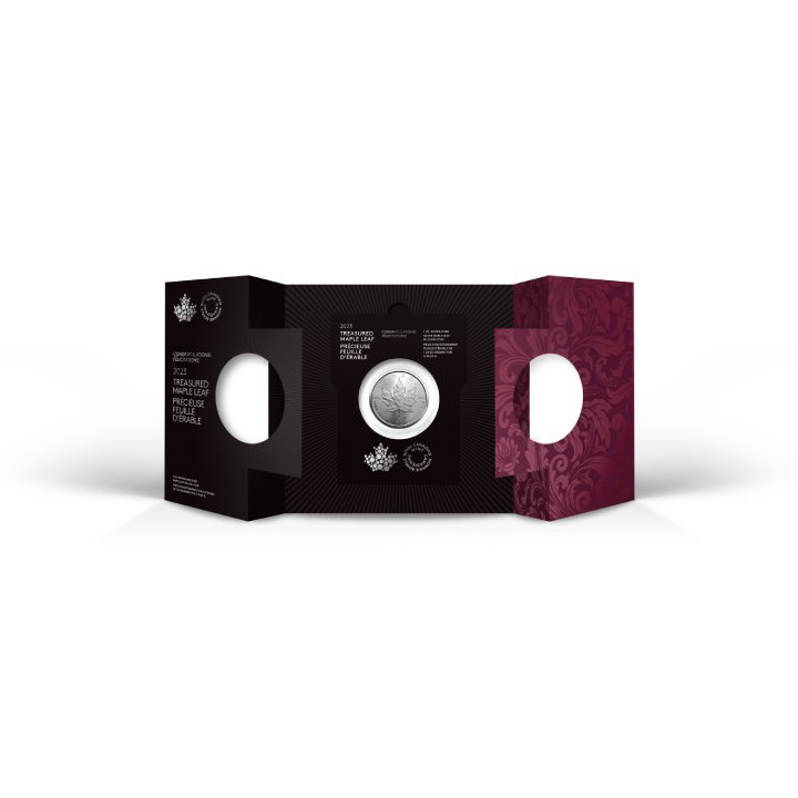 Canadian Maple Leaf Treasured - Felicidades 1 oz Plata 2023