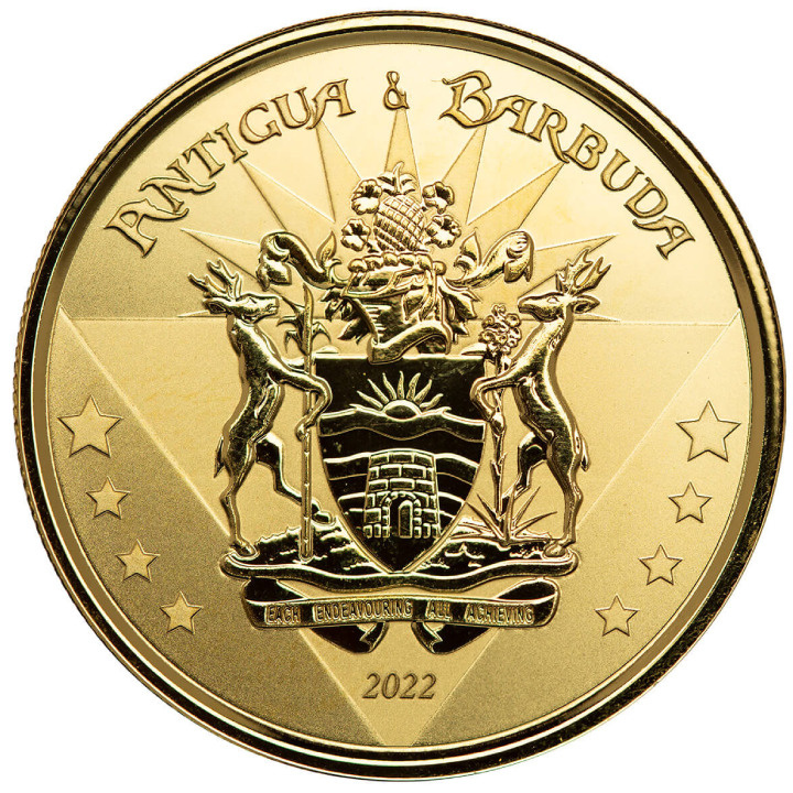 Antigua-et-Barbuda : Armoiries 1 once d'or 2022