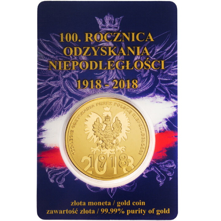 Niue: 100° anniversario dell'indipendenza della Polonia 1 oncia d'oro 2018 Proof