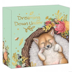 Dreaming Down Under: Dingo coloured  ½ oz Silber 2021 Proof