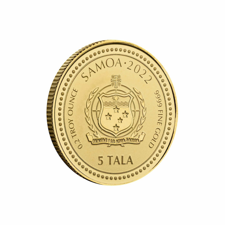 Samoa: Luz de Cristo 1/5 oz Oro 2022 Prooflike