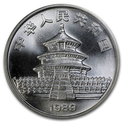 China Panda 1 oz Plata 1989