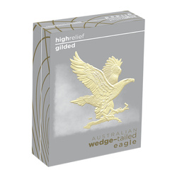 Australian Wedge-Tailed Eagle 2 oz Silber 2023 Gilded Proof High Relief 