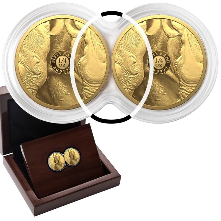 Big Five II: Rinoceronte Set 2 x 1/4 oz Oro 2022 Proof
