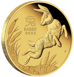 Perth Mint: Lunar III - Anno del Coniglio 1 oncia d'oro 2023 Proof