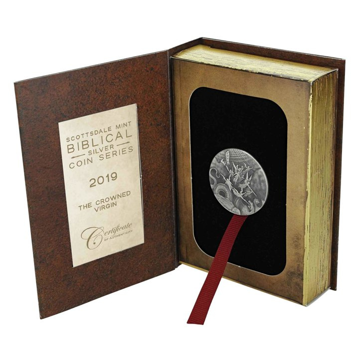 Niue: Biblical - The Crowned Virgin 2 oz Silber 2019 Proof Antiqued Coin