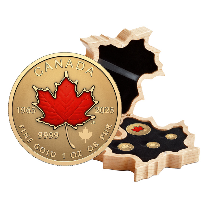 Canada: The 60th anniversary of the Canadian Flag Set of 4 coins Gold 2025 Reverse Proof
