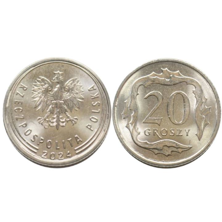 Banca Națională a Poloniei 20 groși Sac monetărie (100 bucăți) 2024 UNC