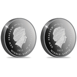 Set di 2 monete Il Signore degli Anelli: Le Due Torri - 20° anniversario del film colorato 2 x 1 oncia d'argento 2022 Proof