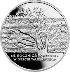 65° anniversario della rivolta del ghetto di Varsavia 20 zł 2008 Proof