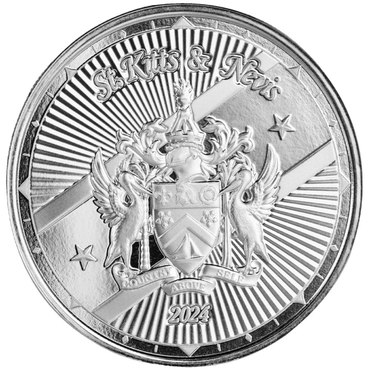 St. Kitts & Nevis: Wappen koloriert 1 Unze Silber 2024 Proof