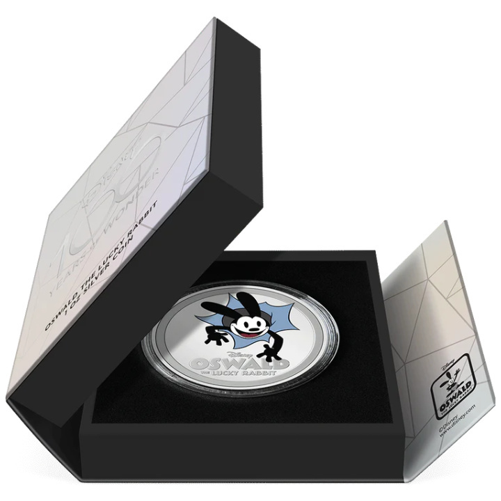 Niue: Disney 100 Years of Wonder – Oswald the Lucky Rabbit coloured 1 oz Silver 2023 Proof