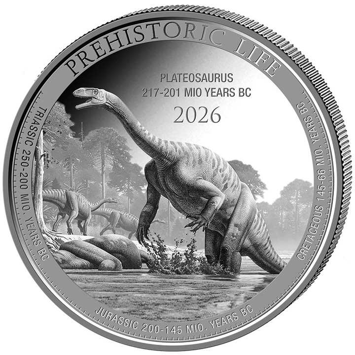 Silbermünze Prähistorisches Leben - Plateosaurus 1 Unze Silber 2026