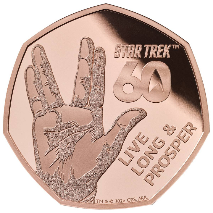 Star Trek 60 éve 50p arany 2026 Proof