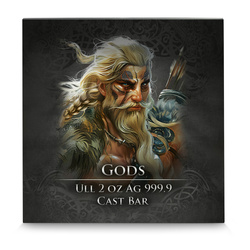 Barra de Plata Germania Mint: Gods – Ull Coloreada 2 Onzas de Plata 2025 Acabado Antiguo