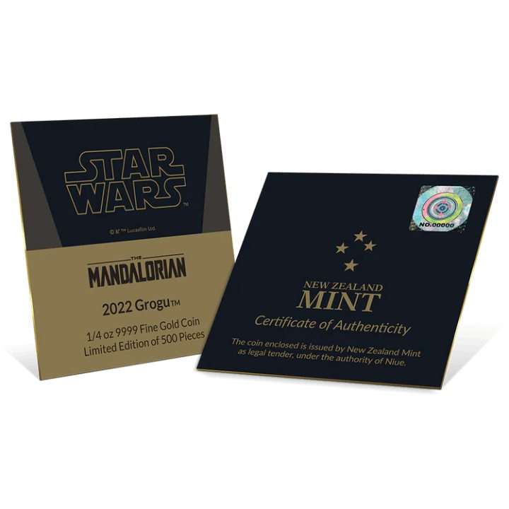 Niue: Star Wars The Mandalorian – Grogu 1/4 uncia arany 2022 Proof