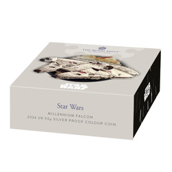 Star Wars : Millennium Falcon coloré 50 pence en argent 2024 Proof
