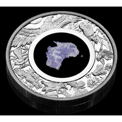 Great Southern Land 1 oncia d'argento 2022 Proof (moneta con lepidolite blu)