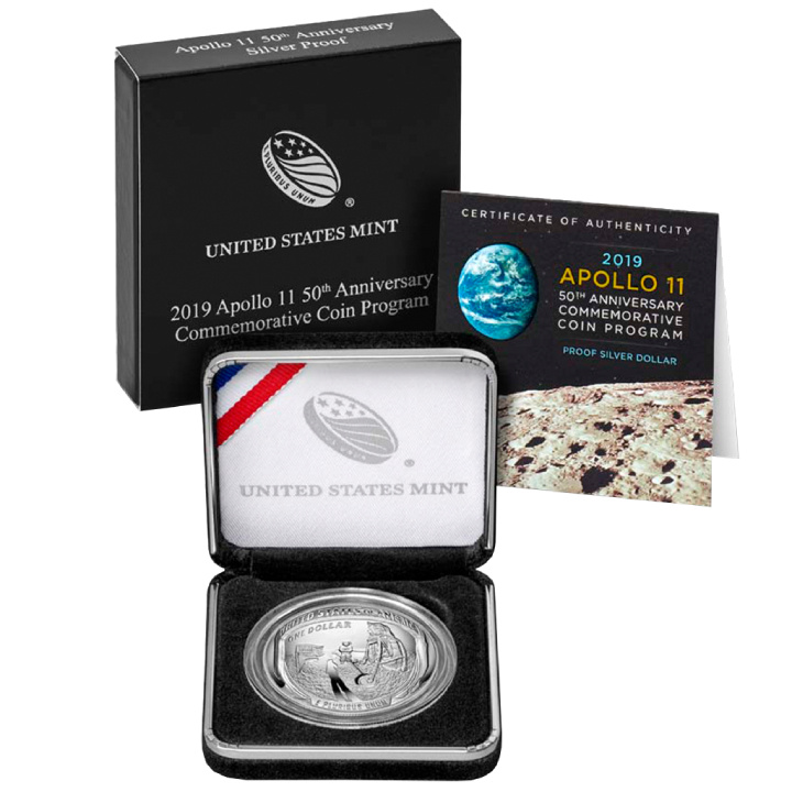 Apollo 11 50° anniversario $1 Argento 2019 Proof