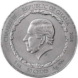 Ghana Rock-cut Monuments Petra 5 oz Argint 2024 High Relief Antique Finish