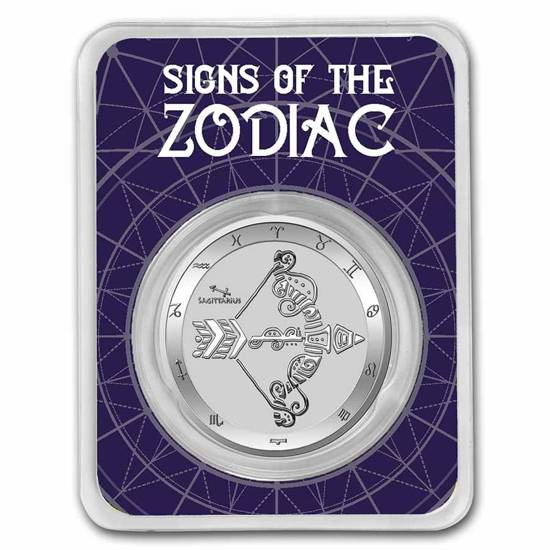Tokelau: Serie Zodiac - Sagittario 1 oncia d'argento 2022 Slab