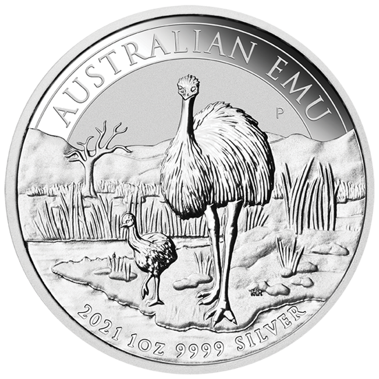Australijski Emu 1 uncja Srebra 2021