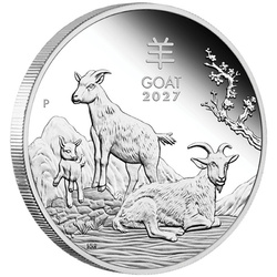 Perth Mint: Lunar III - Year of the Goat Silver Coin 1/2 oz Silver 2027 Proof