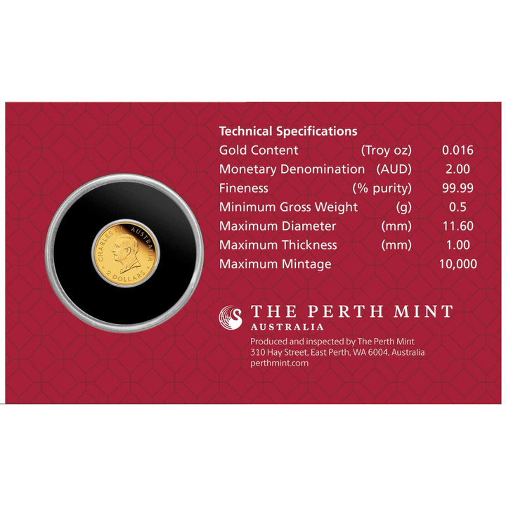 Perth Mint Lunar III - Anul Calului 0,5 g Aur 2026 Proof
