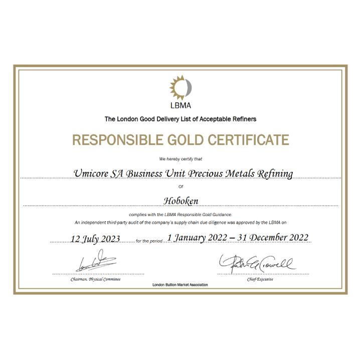 Sztabka Umicore 50 gramów Złota LBMA GD Refiner