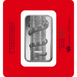 100 gram Bar Silver Lunar Year of the Snake