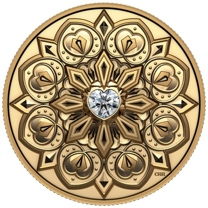 Canada: Purely Brilliant Collection - De Beers Ideal Heart $200 Gold 2023 Proof Ultra High Relief