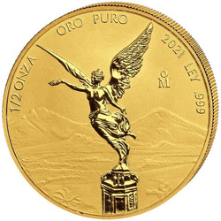 Mexican Libertad 1/2 uncji Złota 2021 Reverse Proof
