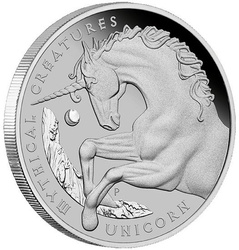 Créatures mythiques : Licorne 1 once de platine 2021 Proof