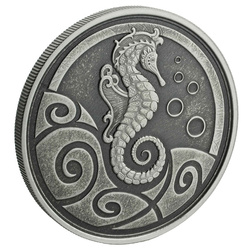Samoa: Caballito de Mar 1 oz Plata 2019 Antiqued Coin