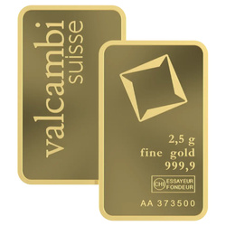 Lingote de Oro Valcambi 2,5 g