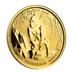 Congo: Gorila de espalda plateada 1 oz Oro 2021