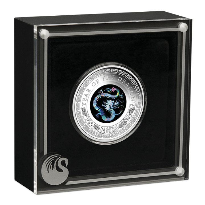 Perth Mint: Lunar III - A sárkány éve 1 uncia ezüst 2024 Proof Opal