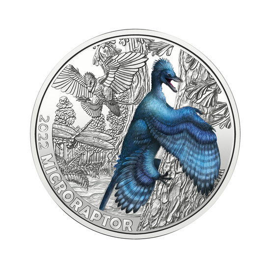 Microraptor gui kolorowany 3 Euro Miedź 2022