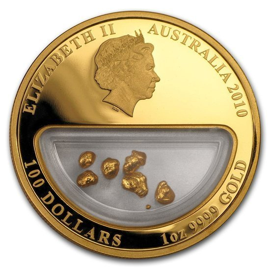 Tesoros de Australia: Nugget 1 oz Oro 2010 Proof